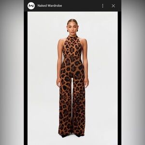 Naked Wardrobe Brown Leopard Jumpsuit